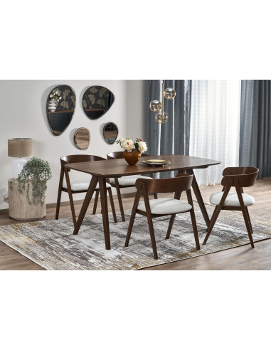 MIGUEL Stół 160/90/75/131 cm Drewniany Orzechowy Design | Rodzinne Centrum