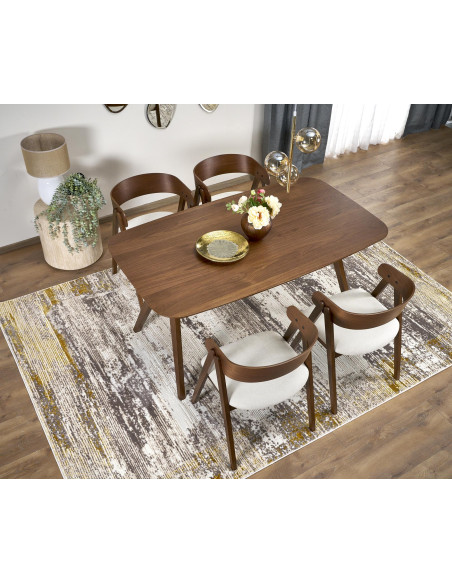 MIGUEL Stół 160/90/75/131 cm Drewniany Orzechowy Design | Rodzinne Centrum