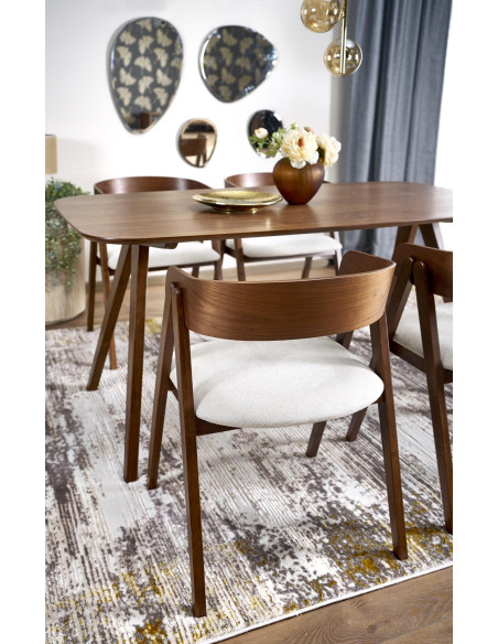 MIGUEL Stół 160/90/75/131 cm Drewniany Orzechowy Design | Rodzinne Centrum