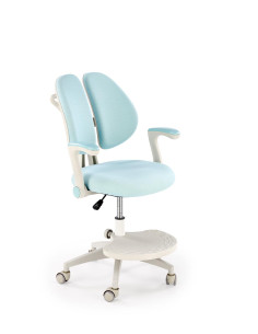 PANCO Fotel Młodzieżowy Jasny Niebieski | Regulowany Podnóżek oraz Oparcie