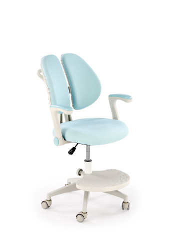 PANCO Fotel Młodzieżowy Jasny Niebieski | Regulowany Podnóżek oraz Oparcie