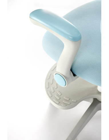 PANCO Fotel Młodzieżowy Jasny Niebieski | Regulowany Podnóżek oraz Oparcie