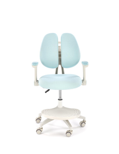 PANCO Fotel Młodzieżowy Jasny Niebieski | Regulowany Podnóżek oraz Oparcie