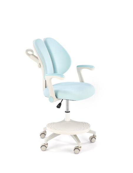 PANCO Fotel Młodzieżowy Jasny Niebieski | Regulowany Podnóżek oraz Oparcie