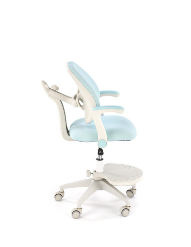 PANCO Fotel Młodzieżowy Jasny Niebieski | Regulowany Podnóżek oraz Oparcie