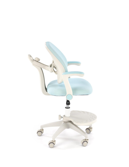 PANCO Fotel Młodzieżowy Jasny Niebieski | Regulowany Podnóżek oraz Oparcie