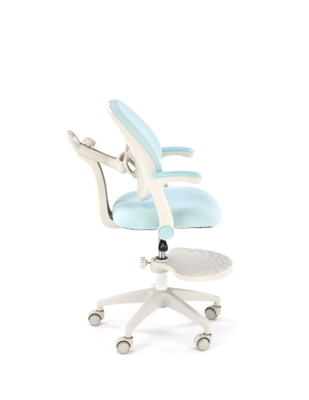 PANCO Fotel Młodzieżowy Jasny Niebieski | Regulowany Podnóżek oraz Oparcie