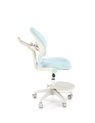 PANCO Fotel Młodzieżowy Jasny Niebieski | Regulowany Podnóżek oraz Oparcie