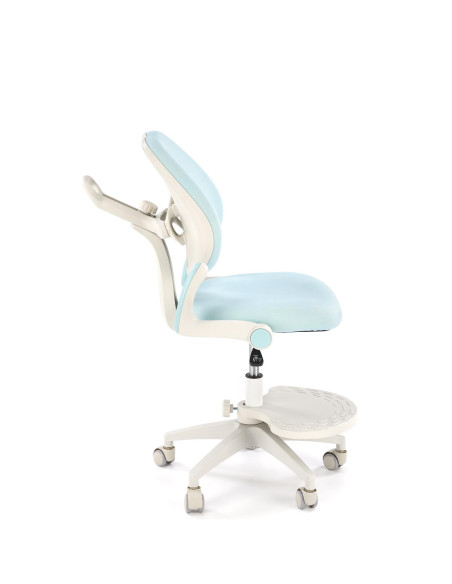 PANCO Fotel Młodzieżowy Jasny Niebieski | Regulowany Podnóżek oraz Oparcie