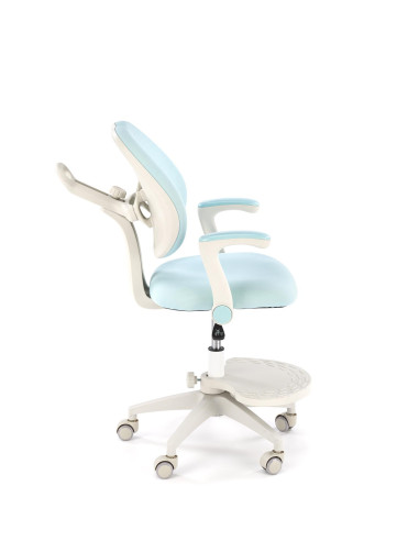 PANCO Fotel Młodzieżowy Jasny Niebieski | Regulowany Podnóżek oraz Oparcie