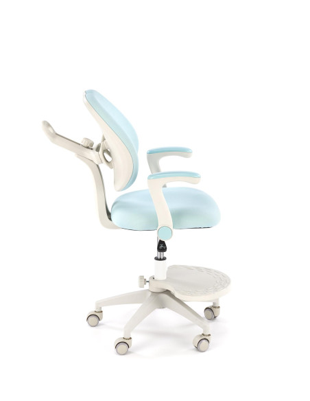 PANCO Fotel Młodzieżowy Jasny Niebieski | Regulowany Podnóżek oraz Oparcie