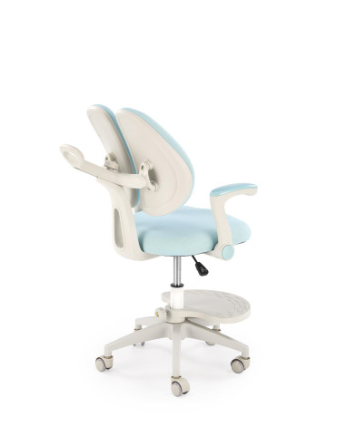 PANCO Fotel Młodzieżowy Jasny Niebieski | Regulowany Podnóżek oraz Oparcie