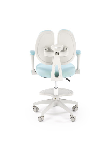 PANCO Fotel Młodzieżowy Jasny Niebieski | Regulowany Podnóżek oraz Oparcie