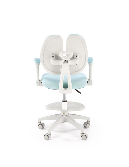 PANCO Fotel Młodzieżowy Jasny Niebieski | Regulowany Podnóżek oraz Oparcie