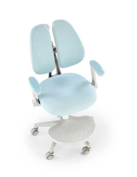 PANCO Fotel Młodzieżowy Jasny Niebieski | Regulowany Podnóżek oraz Oparcie