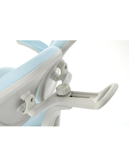 PANCO Fotel Młodzieżowy Jasny Niebieski | Regulowany Podnóżek oraz Oparcie