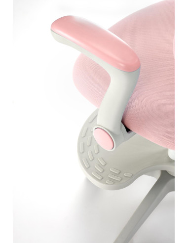 PANCO Fotel Młodzieżowy Różowy | Regulowany Podnóżek oraz Oparcie