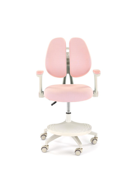 PANCO Fotel Młodzieżowy Różowy | Regulowany Podnóżek oraz Oparcie