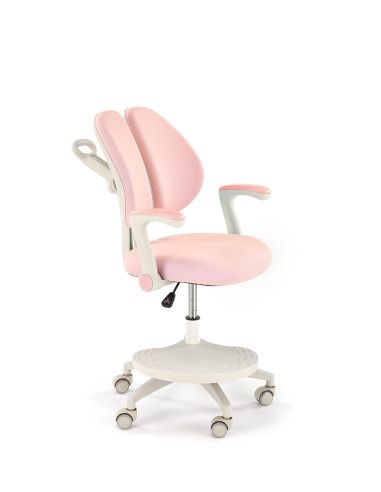 PANCO Fotel Młodzieżowy Różowy | Regulowany Podnóżek oraz Oparcie