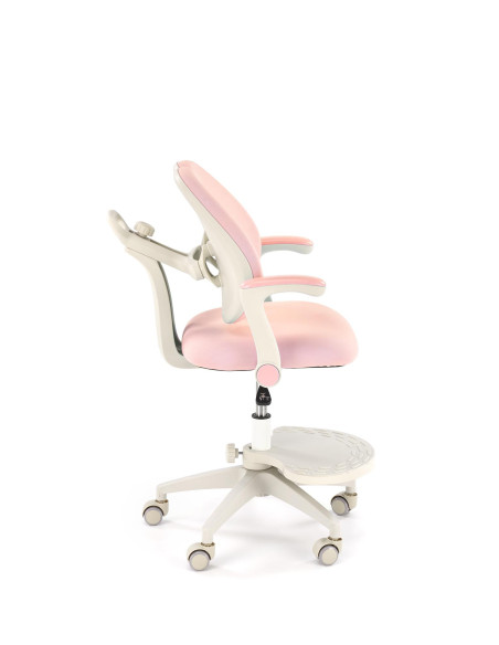 PANCO Fotel Młodzieżowy Różowy | Regulowany Podnóżek oraz Oparcie