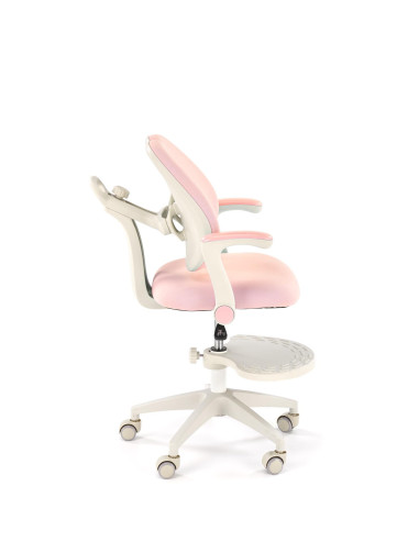 PANCO Fotel Młodzieżowy Różowy | Regulowany Podnóżek oraz Oparcie