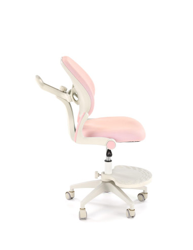 PANCO Fotel Młodzieżowy Różowy | Regulowany Podnóżek oraz Oparcie