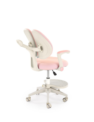 PANCO Fotel Młodzieżowy Różowy | Regulowany Podnóżek oraz Oparcie