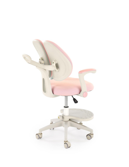 PANCO Fotel Młodzieżowy Różowy | Regulowany Podnóżek oraz Oparcie