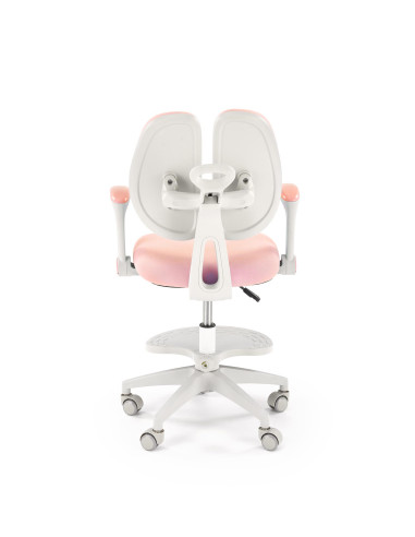 PANCO Fotel Młodzieżowy Różowy | Regulowany Podnóżek oraz Oparcie