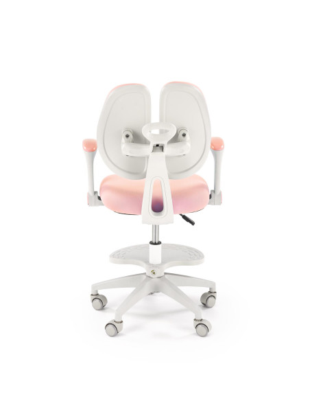 PANCO Fotel Młodzieżowy Różowy | Regulowany Podnóżek oraz Oparcie