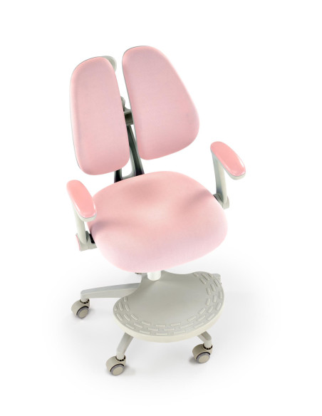 PANCO Fotel Młodzieżowy Różowy | Regulowany Podnóżek oraz Oparcie