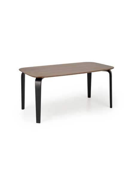 PEDRO Stół 160/90/75 cm Blat Orzechowy Nogi Czarne Drewniane Profilowane