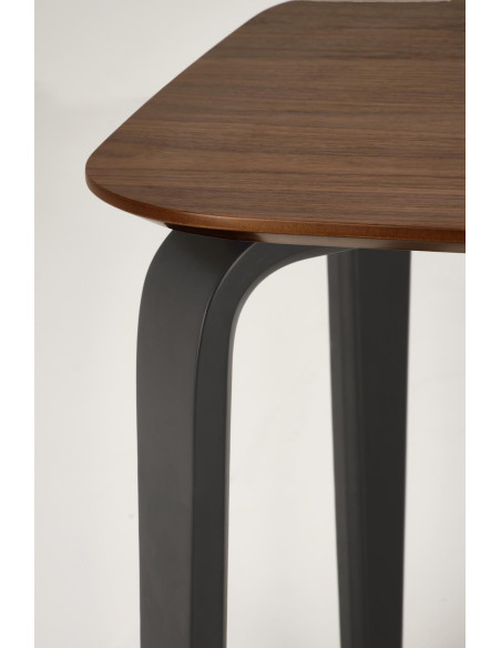 PEDRO Stół 160/90/75 cm Blat Orzechowy Nogi Czarne Drewniane Profilowane