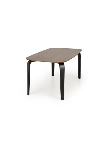 PEDRO Stół 160/90/75 cm Blat Orzechowy Nogi Czarne Drewniane Profilowane