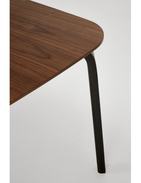 PEDRO Stół 160/90/75 cm Blat Orzechowy Nogi Czarne Drewniane Profilowane