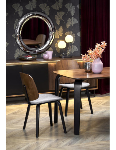 PEDRO Stół 160/90/75 cm Blat Orzechowy Nogi Czarne Drewniane Profilowane