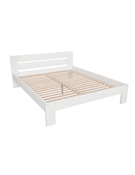 MATILDA 160x200 cm Łóżko Bukowe Białe Ze Stelażem | Natura i Styl