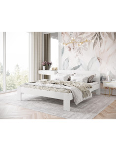 MATILDA 160x200 cm Łóżko Bukowe Białe Ze Stelażem | Natura i Styl 2