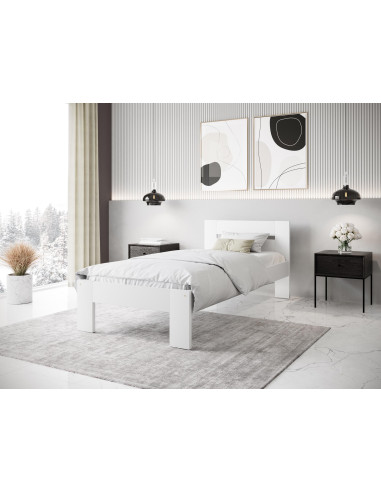MATILDA 90x200 cm Łóżko Bukowe Białe Ze Stelażem | Natura i Styl