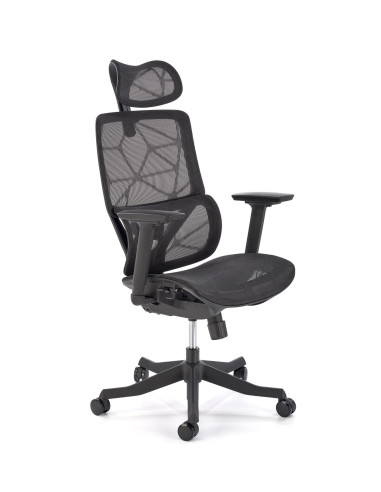 OSVALDO Fotel Czarny | Regulacja Podłokietników, Zagłówka, Podparcia Pleców