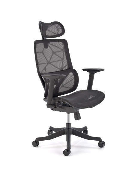 OSVALDO Fotel Czarny | Regulacja Podłokietników, Zagłówka, Podparcia Pleców