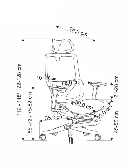 OSVALDO Fotel Czarny | Regulacja Podłokietników, Zagłówka, Podparcia Pleców