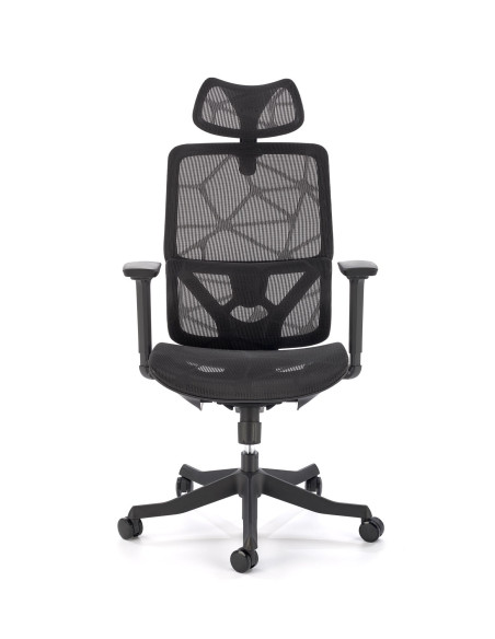 OSVALDO Fotel Czarny | Regulacja Podłokietników, Zagłówka, Podparcia Pleców