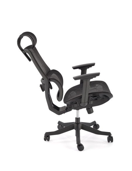 OSVALDO Fotel Czarny | Regulacja Podłokietników, Zagłówka, Podparcia Pleców