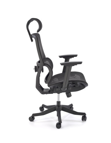 OSVALDO Fotel Czarny | Regulacja Podłokietników, Zagłówka, Podparcia Pleców