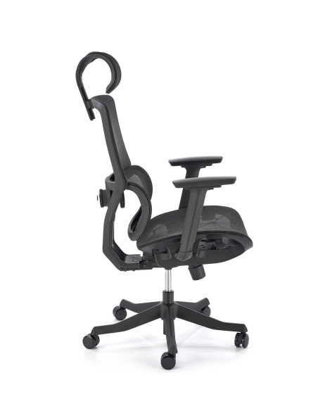 OSVALDO Fotel Czarny | Regulacja Podłokietników, Zagłówka, Podparcia Pleców