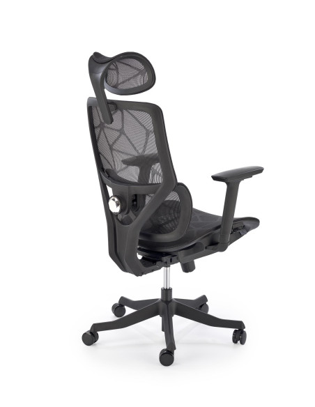 OSVALDO Fotel Czarny | Regulacja Podłokietników, Zagłówka, Podparcia Pleców