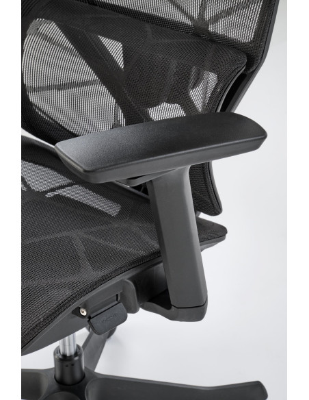 OSVALDO Fotel Czarny | Regulacja Podłokietników, Zagłówka, Podparcia Pleców