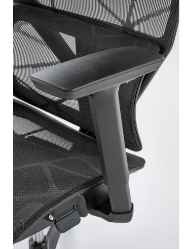 OSVALDO Fotel Czarny | Regulacja Podłokietników, Zagłówka, Podparcia Pleców