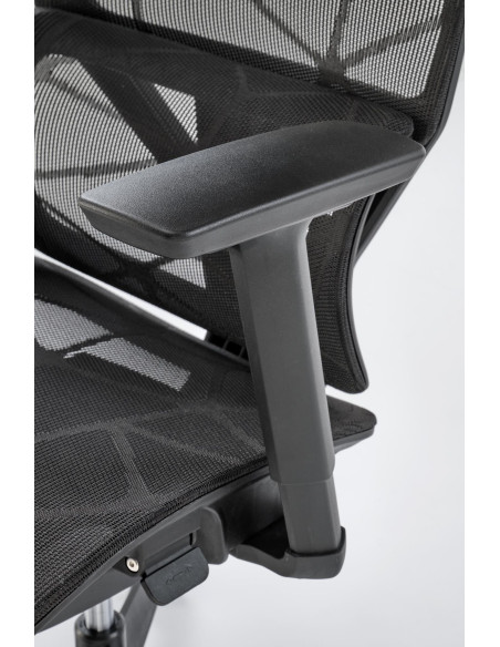 OSVALDO Fotel Czarny | Regulacja Podłokietników, Zagłówka, Podparcia Pleców